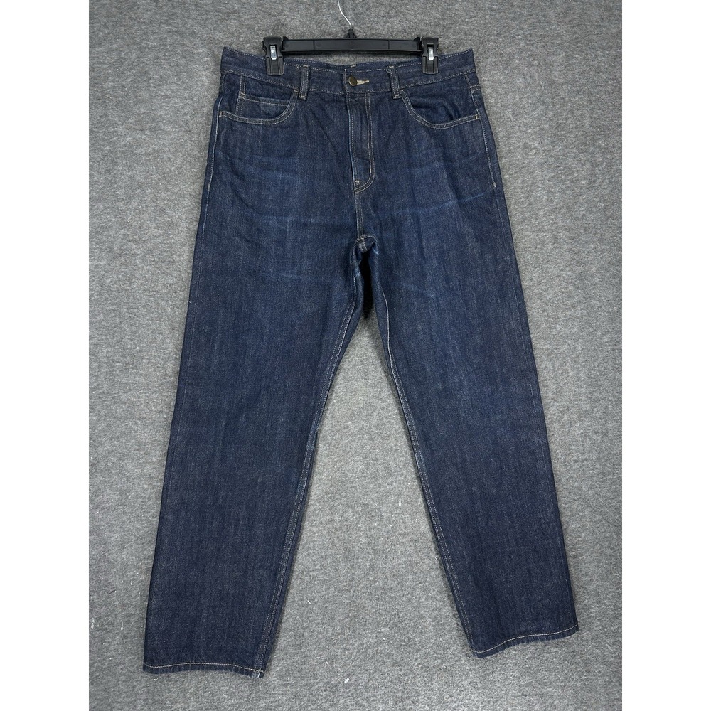 Uniqlo‎ U Selvedge Regular Fit Jeans Mens 33x30 Dark wash Straight Leg